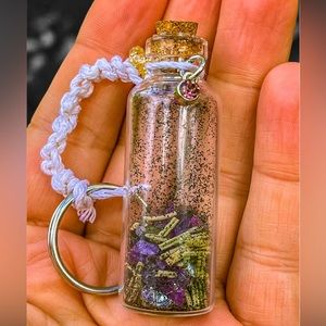 Witchy handmade bottle keychain🔮
